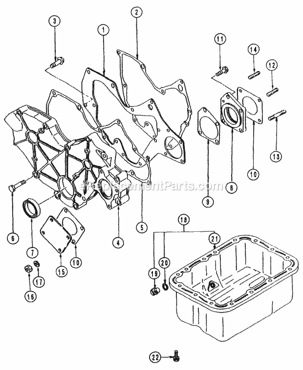 Oil Pan & Gear Case Diagram and Parts List for 54A-443D100 Cub Cadet Lawn Tractor